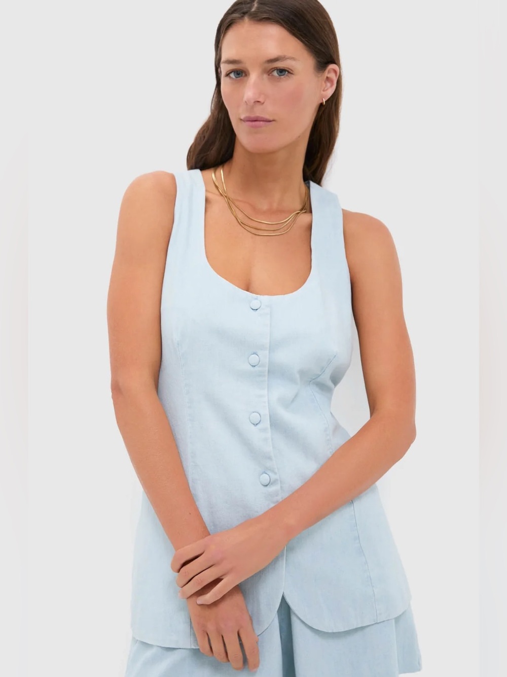 Tuckernuck Light Wash Denim Brett Vest